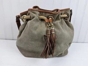 Michael Kors MK Drawstring Snap Shoulder Handbag Purse - Picture 1 of 12