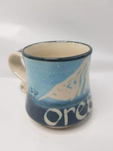 Medford Oregon Hand Painted Wheel Thrown Studio Art Mug Cup Mountains - Picture 1 of 11