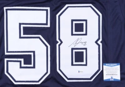 Camiseta deportiva firmada por Aldon Smith de los Dallas Cowboys (certificado de autenticidad Beckett) 2012 Pro Bowl Linebacker Foto 1 de 4