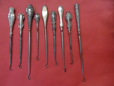 Antique Silver Buttonhooks - Image 1 of 4
