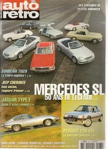 AUTO RETRO 263 MERCEDES SL 1955 2002 JAGUAR TYPE E 205 GTI PANHARD MONOPOLE SUNB - Bild 1 von 3