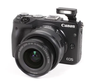 Canon EOS M3 24.2MP Digital SLR Camera - Black with EF-M 15-45mm Zoom Lens - Picture 1 of 18