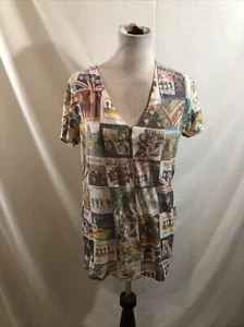 "T The Beatles Gráfico Burnout Manga Corta Cuello en V - Mujer XL, Busto 18.5""" - Imagen 1 de 3