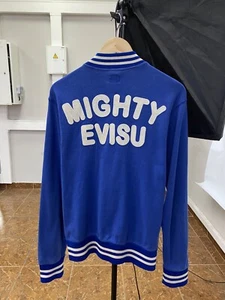 🇯🇵 Vintage 90s Evisu Mighty Zip Hoodie Rare Retro Hype Y2K size L/XL Blue - Picture 1 of 11
