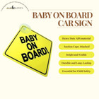 2 X Baby on Board Car Signs Suction Cup Baby Passenger Car Safety Warning