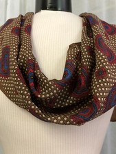 The Specialty House Women's Brown Print Silk Scarf