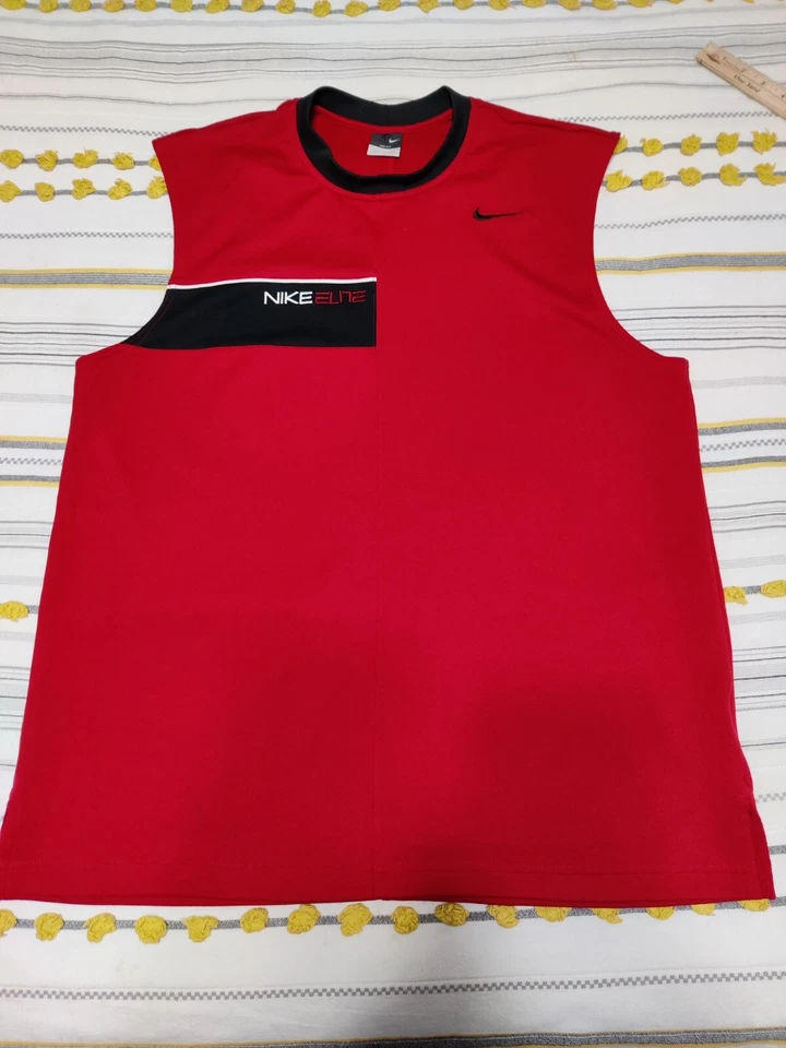Camiseta Nike Elite Regata Masculina Grande Vermelha Dri Fit Jersey Pulôver Basquete #4 Antiga - Imagem 1 de 4