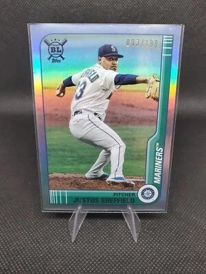 2021 Topps Big League Justus Sheffield #217 Silver Seattle Mariners #'d/199 - Image 1 of 2