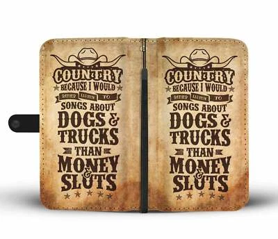 Funda tipo billetera para teléfono Country Cowboy vintage regalo occidental iPhone Samsung LG Huawei Foto 1 de 4