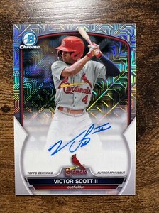 Victor Scott II 2023 Bowman Chrome MEGA BOX Auto MOJO St. Louis Cardinals