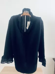 Montruz Woman Fine Merino Wool Elegant sweater, black, made in Italy, size large - Picture 1 of 10