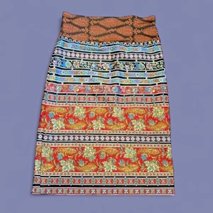 VTG 70S HIPPIE SKIRT bohemian ethnic paisley festival womens sz L 30-36" 4I - Picture 1 of 10