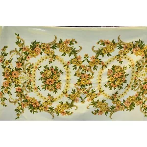 Vintage Frottee Badetuch mit orange gelben Blumen - Bild 1 von 13
