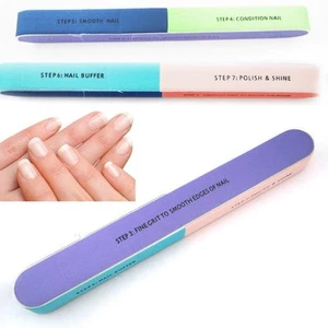 2PK 7in1 Finger Toe Nail File Buffer Shiner Manicure Pedicure Polishing Sanding - Picture 1 of 2