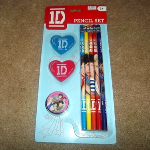 Neu ONE DIRECTION BLEISTIFTE / Herz RADIERGUMMIS / SPITZER Set 1D BRIEFPAPIER Liam + - Bild 1 von 1