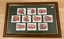 Golden Era - London Buses Post War Years - Complete Set 10 Cards- Framed 19”x12”