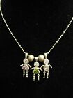 Vintage MEXICAN Style STERLING NECKLACE 23 1/2" w "CHILDREN" CHARMS .. D1251