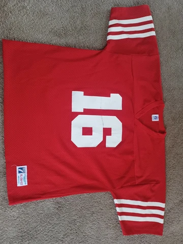 Vintage 90’s San Francisco 49ERS Logo 7 Red Jersey Mens Size XL USA Joe Montana Cover