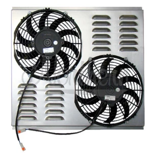 NORTHERN Z40091 Dual 10" Electric Fan & Shroud - 18 1/8 x 20 3/4 x 2 5/8 - Bild 1 von 1