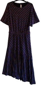 Kaleidoscope Sparkly Glitter Maxi Dress Size 12 Dipped Hem Occasion Wear NEW - Imagen 1 de 6