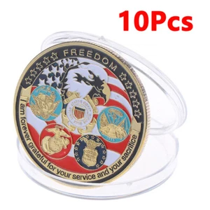 10Pcs US Military Commemorative Coins Grateful Nation Freedom Collectible Art - Picture 1 of 6
