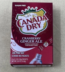 Single Box Of Canada Dry Cranberry Ginger Ale Drink Mix w 6 Sugar Free Packets - Picture 1 of 6