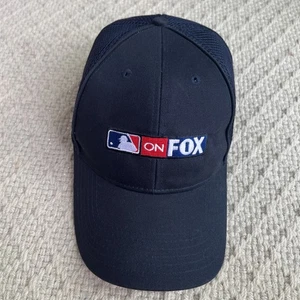 Vtg MLB On FOX Baseball Hat One Size Black Fox Sports - Picture 1 of 11