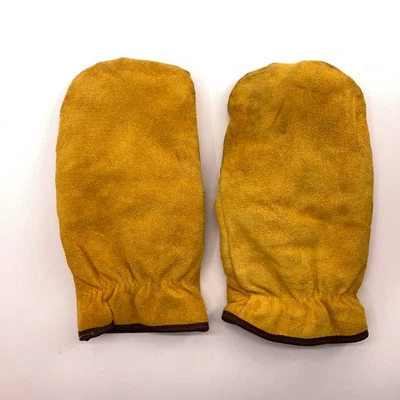 Retro Chore Winter Leather Mittens Size L Sherpa Fleece Lined - image 1 of 4