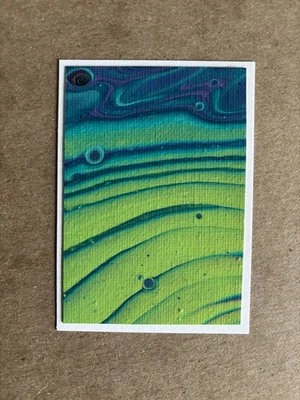 ACEO Original Abstracto, Arte Fluido, 2.5”x3.5” por Patti Johnson Foto 1 de 2