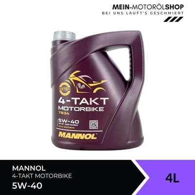 Olio motore moto Mannol 4 tempi 5W-40 API SP JASO MA/MA2 4 litri