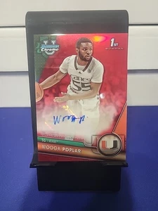 2023-24 Bowman U Chrome Wooga Poplar Prospects Auto RED Refractor #1/5 - Bild 1 von 2