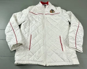 Abrigo chaqueta de esquí acolchada acolchada acolchada para mujer Chicago Blackhawks NHL talla M GIII blanco - Imagen 1 de 18