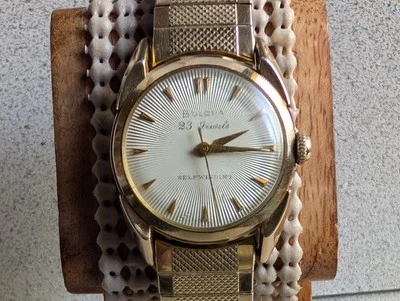 c1950's BULOVA SCALLOPED CASE SUNRAY DIAL 23J SELF-WINDING WRISTWATCH~KEEPS TIME - Image 1 of 4