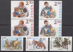 Norway Z52 MNH 7v 1987 - Farm Animals - Horses - Christmas - Below face - Picture 1 of 1