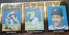 1992 Players Choice #22,23,24. Rickey Henderson, Tom Seaver, Cecil Fielder. 