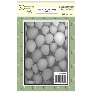 Lisa Horton Crafts Embossing Folder 5"X7"-Celebration Balloons (Pack of 1) - Picture 1 of 1
