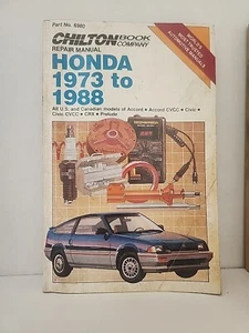CHILTON REPAIR SHOP MANUAL 6980 HONDA 1973-1986 ACCORD CIVIC CRX PRELUDE - Picture 1 of 2