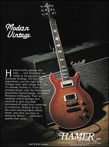 Guitarra Hamer 1992 Modern Vintage Series Sunburst Archtop anuncio 8 x 11 anuncio - Imagen 1 de 3