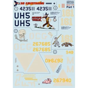 Print Scale 32-012 Decal airplane 1:32 P38 Lightning Part1-Complete set 2 leaf - Picture 1 of 24