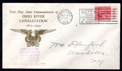 US 1929 OHIO RIVER CANALIZATION SCOTT #681 FDC - Image 1 of 2