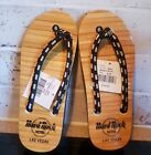 Hard Rock Hotel/Casino Las Vegas Tiki Wooden Flip Flops Thongs Sandals Sz 6 NWT