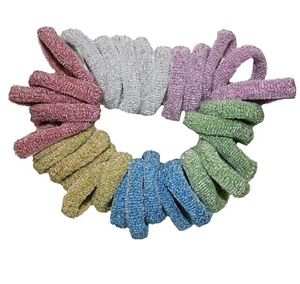 30 PCS ASSORTED METALLIC COLORS SMALL ROLLED HAIR TIES - Picture 1 of 1