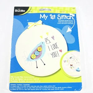 Bucilla My 1st Stitch Kit P.S. I Love You Bird - Picture 1 of 10