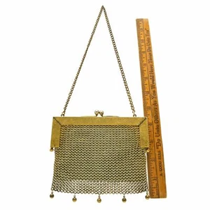 "JEB CO." BOLSO DE CAMBIO DE ESLABONES CON CUENTAS Malla Victoriana JAMES E BLAKE G.Plata - Imagen 1 de 12