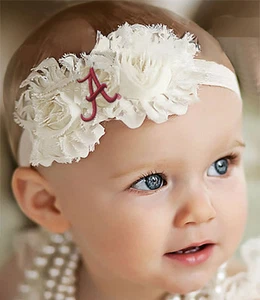 Future Tailgater Alabama Crimson Tide Baby/ Toddler Shabby Flower Headband - Picture 1 of 2