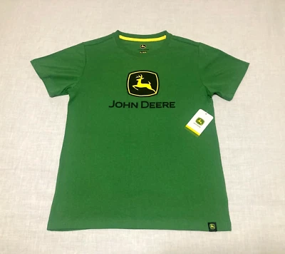 John Deere Boys Size XL 14/16  Green Logo T Shirt - Image 1 of 4