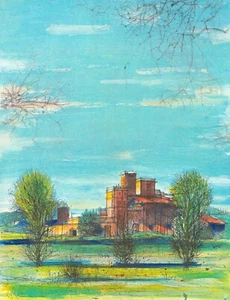 1966 Print by Jean Carzou "Chateau de Lourmarin" (Provence, France) - Picture 1 of 2