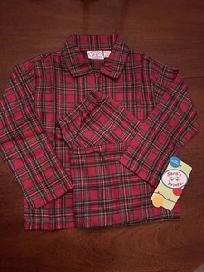 NWT 6 Saras Prints Red Plaid Flannel Pajamas Boy Friend Style Boy or Girl - Picture 1 of 3