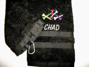 GOLF TOWEL PERSONALIZED, 15" X 25" EMBROIDERED, PLEASE READ THE ENTIRE LISTING - Picture 1 of 4