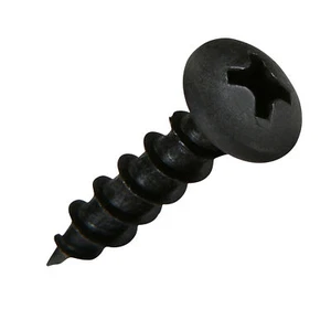 #6-13 x 3/4" Deep / Coarse Thread Pan Head Screws Black Phosphate - Picture 1 of 6